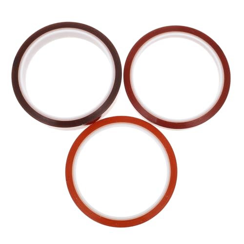 ULTECHNOVO 1 Satz Hochtemperaturbeständiges Klebeband -freies Klebeband Sublimationsband Starkes Klebeband Schweißbänder Abklebeband Thermoband Sublimationswärmeband Pi-film Brown 3 Rollen von ULTECHNOVO