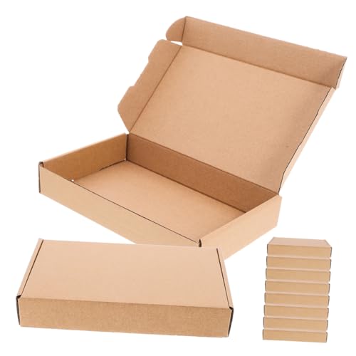 ULTECHNOVO 1 Satz Karton Versandschachteln Aus Wellpappe Schachteln Zum Verpacken Dank Boxen Mit Deckel Briefkästen Geschäftsbedarf Kleine Kisten Favorisieren Mailer Brown Kraftpapier 10st von ULTECHNOVO