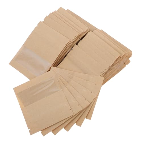 ULTECHNOVO 1 Satz Kleine Lebensmittelverpackungsbeutel Kleiner Verpackungsbeutel Braune Kraftpapiertüten Papiertüte Mit Sichtfenster Verpackungsbeutel Aus Kraftpapier Yellow Kunststoff 100st von ULTECHNOVO