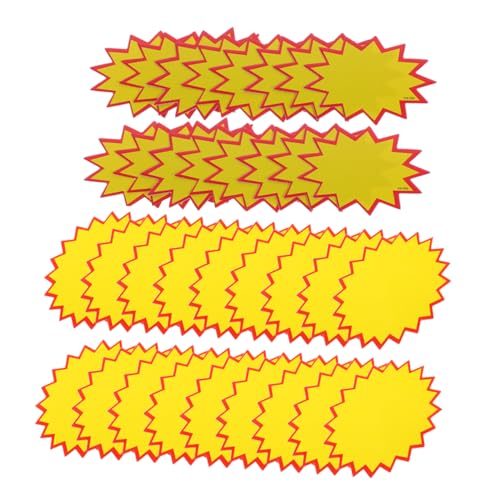 ULTECHNOVO 1 Satz Tag Löschen Flohmarktschilder Hofverkauf Liefert Flohmarktpreisaufkleber Verkaufspreisschilder Schilder Zum Platzen Von Sternausschnitten Werbeschilder Yellow Papier 300st von ULTECHNOVO