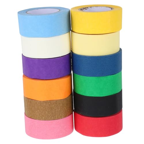 ULTECHNOVO 12 Rollen Buntes Malerband Farbige Bänder Masse Washi Tape Einfarbig Scrapbook-dekor Geschenkband Als Dekorative Klebebänder Washi Tape Zum Aufzeichnen Süßes Band Papier von ULTECHNOVO