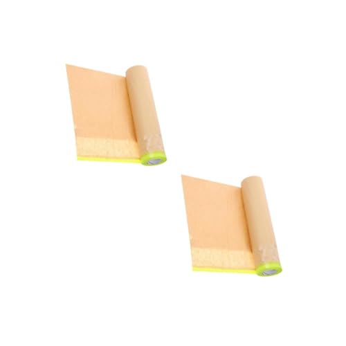 ULTECHNOVO 2 Rollen Abdeckpapier Malereiabdeckung Zeichenband Papier Zum Malen Auto Klebeband Abdeckband Zum Lackieren Autolackpapier Bodenpapier Zum Streichen Malerpapier Kraftpapier Khaki von ULTECHNOVO