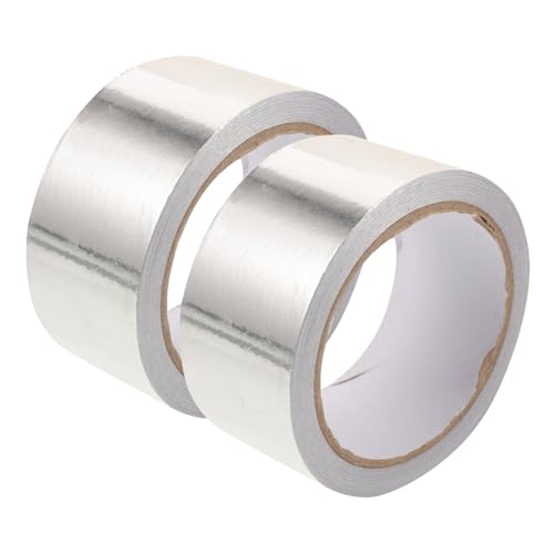 ULTECHNOVO 2 Rollen Isolierte Aluminiumfolie Folienband Hochtemperaturband Isolierband Aus Aluminiumfolie Klebeband Metallband Hochleistungsband Aus Aluminiumfolie Silver von ULTECHNOVO