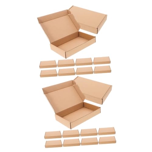 ULTECHNOVO 2 Sätze Karton Aufbewahrungsumschläge Versandschachteln Aus Wellpappe Geschäftsbedarf Packpapier Kraftpapier Verpackungsbox Schachteln Zum Verpacken Briefkästen Brown 10 Stück * 2 von ULTECHNOVO