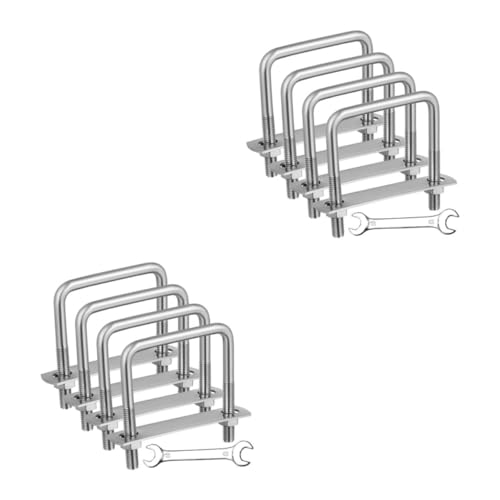 ULTECHNOVO 2 Sätze Schraubenschlüsselsatz U Schrauben Vierkant-u-bolzen Quadratischer U-bolzen Du Klemmst Quadratische U-bolzen Silver Rostfreier Stahl 4 Stück * 2 von ULTECHNOVO