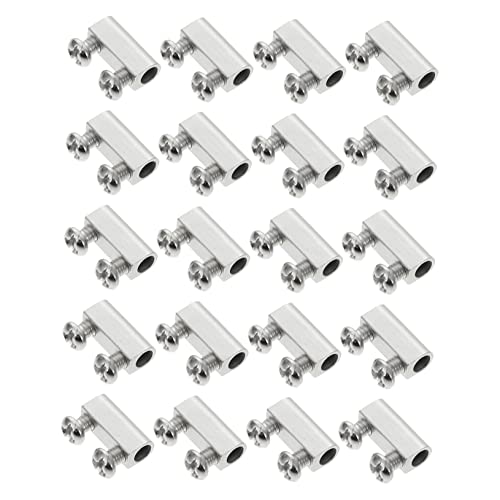 ULTECHNOVO 20 Sätze Drahtseil-Schließfach Kabelbinder Crimpen Schraube Auge Anhänger Knebelverschluss cable clips cable clamp drahtseilklemmen kalanchoe Kabelclips Drahtklemmen Kupfer Silver von ULTECHNOVO