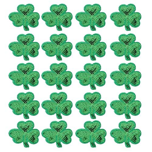 ULTECHNOVO 20Pcs Lucky Shamrock Iron Auf Flecken St. Patricks Day Theme Applique Reparatur Gestickter Patch Für Jeans -Kleidung Jacken Rucksack DIY Bastelhandwerk Sew Making Making von ULTECHNOVO