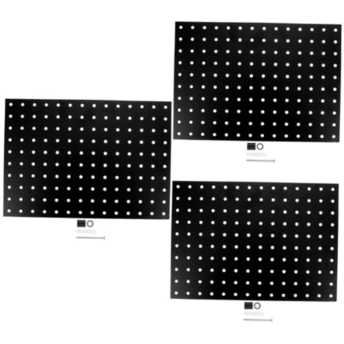 ULTECHNOVO 2St Lochblech aus Metall Steckbrett-Behälter Wandgitter Pegboard-Behälter Pegboard-Kit Heringe Panel wall shelf wall hooks Stecktafel Garage Organisation Werkzeugtafel Eisen Black von ULTECHNOVO