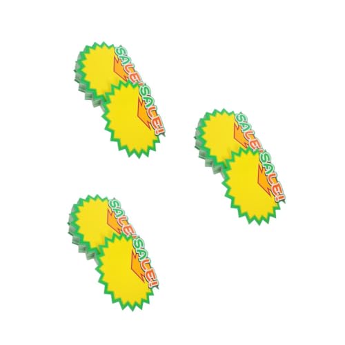 ULTECHNOVO 3 Sätze Explosiver Verkaufsdisplay Preislabels Aufkleber Für Preisschilder Ladenauslage Flohmarkt Verkaufsaufkleber Für Einzelhandelsgeschäfte Papier 100 Stück * 3 von ULTECHNOVO
