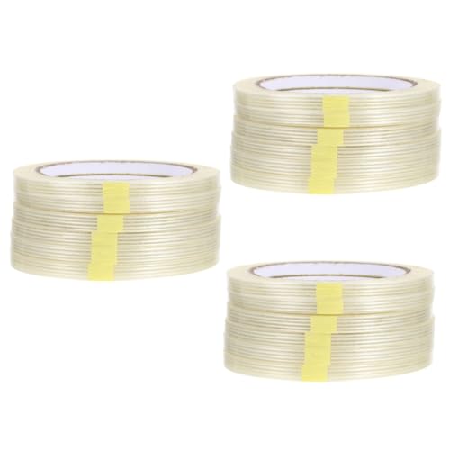 ULTECHNOVO 3 Sätze Glasfaserband Verstärktes Filament-packband Verpackung Punkt Multifunktionales Klebeband Gentle Tape Durchsichtiges Klebeband Nützliches Band Glasfasergewebe 6 Rollen * 3 von ULTECHNOVO