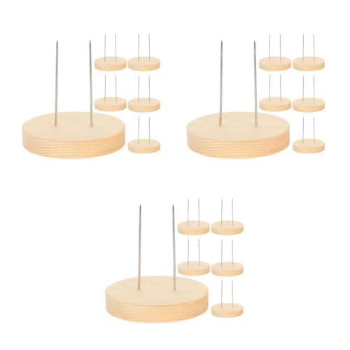 ULTECHNOVO 3 Sätze Holzsockel Gestell Für Puppe Puppenhalterungen Puppenaufbewahrungsständer Figurenständer Modellpuppen Mit Ständer Actionfiguren-display Nadelbasis Beige Hölzern 6 Stück * 3 von ULTECHNOVO