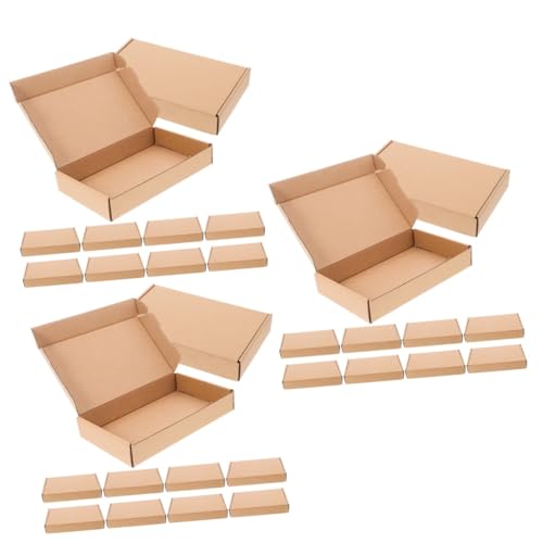 ULTECHNOVO 3 Sätze Karton Boxen Mit Deckel Mailer Boxen Für Kleine Unternehmen Business-verpackungsboxen Verpackungen Aus Wellpappe Kleine Kisten Briefkästen Kraftpapier Brown 10 Stück * 3 von ULTECHNOVO