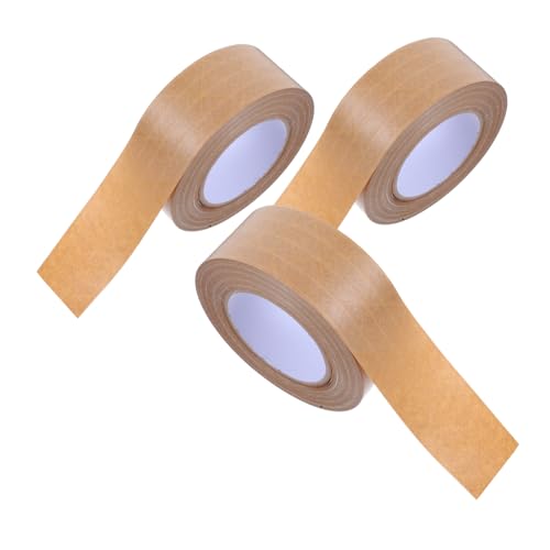 ULTECHNOVO 3St Geripptes Kraftpapierband Geschirr Fußball Armreif Möbelwinkelschutz Abdichtband Kraftpapier Klebeband Verstärktes Klebeband Packband aus Papier braunes Versandklebeband Khaki von ULTECHNOVO