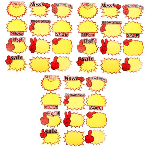 ULTECHNOVO 3sets -beschilderung Preisschild Tags Bars Neon Perücke Standreibe Aufkleber Etikett Aktionspreis Papier Tags Für Den Handel Ersatz-sale-tags Weißer Karton 120pcs*3 von ULTECHNOVO