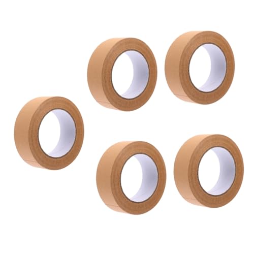 ULTECHNOVO 5 Rollen Verpackungsdichtband Nachfüllungen Doppelseitiges Klebeband Dünn Leitung Klebeband Transparent Automatischer Bandspender Klebrig Versandklebeband Light Brown Kraftpapier von ULTECHNOVO