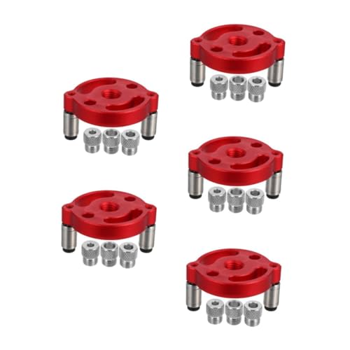 ULTECHNOVO 5 Sätze Bohrwerkzeuge Für Die Holzbearbeitung Taschenloch-vorrichtungswerkzeug Dübellehre Für Die Holzbearbeitung Bohrersuchgerät Für Die Holzbearbeitung Rot Aluminiumlegierung von ULTECHNOVO