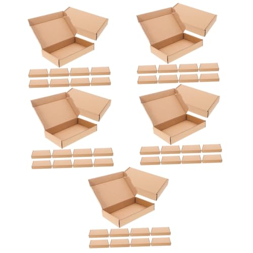 ULTECHNOVO 5 Sätze Karton Poly-mailer Kleine Kisten Versandschachteln Aus Wellpappe Kraftpapier Verpackungsbox Boxen Für Kleine Unternehmen Papierschachteln Zum Verpacken Brown 10 Stück * 5 von ULTECHNOVO