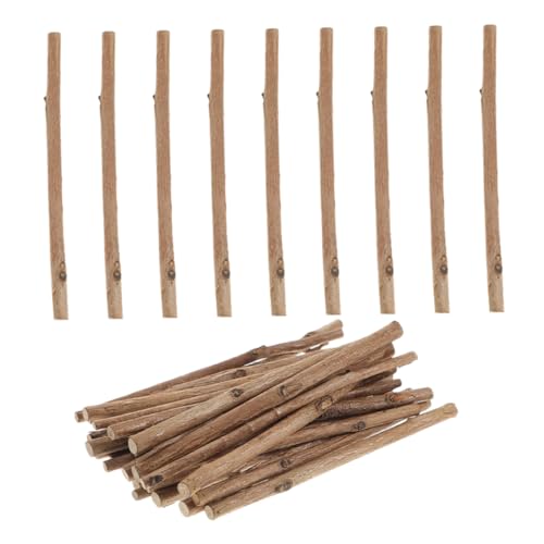 ULTECHNOVO 50 Stück Natürliche Holzstäbchen Hartholz Bastelstäbchen Holzstäbchen Für Heimwerker Basteln Foto Requisiten Stäbchen DIY Bastelstäbchen Spiel Holzstäbchen Holzscheite Zur von ULTECHNOVO