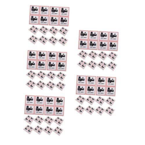 ULTECHNOVO 5sets Batterieetikett Aufkleber Zur Batteriebeschriftung Sicherheitswarnschilder Für Batterien Batterie-warnaufkleber Batteriewarnschilder Kupferplattenaufkleber Black 200pcs*5 von ULTECHNOVO