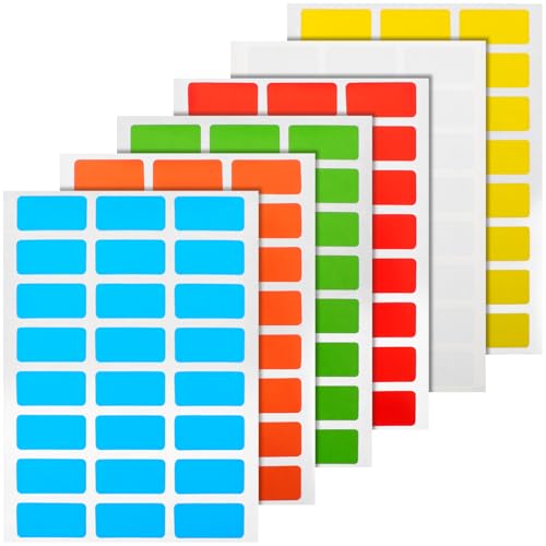 ULTECHNOVO 6 Packungen Rechteckiger Aufkleber Mit Farbcodierten Beschriftungsetiketten Zum Organisieren Umziehen Und Versenden 3 5 X 1 5 Cm. 2-Zoll-Aufkleber Beschreibbare Etiketten Für von ULTECHNOVO