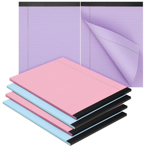 ULTECHNOVO 6 Pcs Büro Rechtspads 8. 5In X 11In Schmal Geregnet - 50 Blätter Pro Notizblock Mikro Perforiert Pastellschreibpad Notebook -Papier Für Schule College Büro Rot Blau von ULTECHNOVO