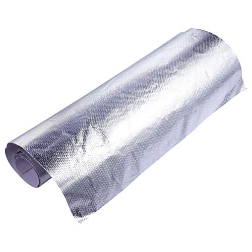 ULTECHNOVO Folienband Pfanne aus Aluminiumfolie Klebeband aus Aluminium Vinyl Teppich Thermal- hitzeschutz glastoater Bänder aus Aluminiumfolie selbstklebende Hitzebarriere Glasfaser Silver von ULTECHNOVO