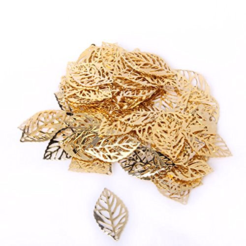 ULTNICE 100pcs DIY Baum Blatt Handwerk Legierung durchbohrt Baum Blatt für DIY Handwerk Golden von ULTNICE