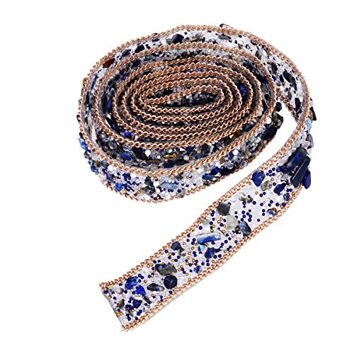 ULTNICE Crystal Rhinestone Dress Sash Belt DIY Hats Shoes Bag Verzierungen 1m (blau) von ULTNICE