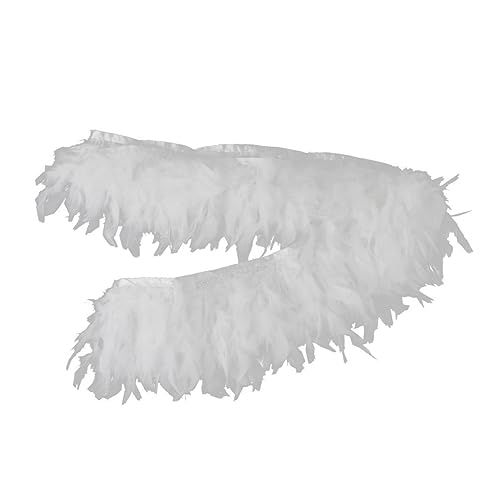 ULTNICE Handgefertigte Feather Fringe Trim für Nähen Handwerk Dekoration (weiß) von ULTNICE