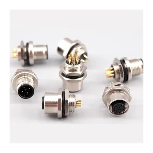 5/10/100 PCS M12 male and female socket 3 4 5 6 8 17 pins weld IP67/68 Install front/rear panel waterproof circular connectors(BQ 12mm 5p-male) von ULVOWZSTZ