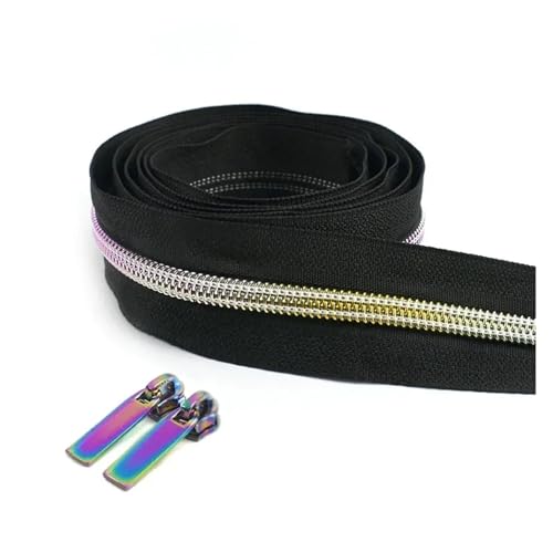 ReißVerschluss 2 Meter 5# Nylon-Reißverschlussbänder + 2 Stück Reißverschluss-Schieber, Tasche, Geldbörse, Tasche, Spiralreißverschlüsse, Köpfe, Dekor, Reißverschluss-Reparatur-Set, DIY-Zubehör FüR Ja von ULYTMMJG