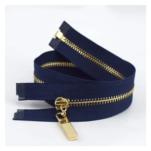 ReißVerschluss 3Pcs 3 # Metall Reißverschlüsse 40/50/60/70cm Offene Auto Lock Zipper for Taschen tasche Kleidung Zip Reparatur Kit DIY Nähen Zubehör FüR Jacken, Taschen(AP392-BlueGold,40CM_NO3-3PCS) von ULYTMMJG