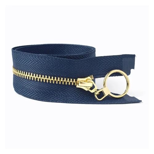 ReißVerschluss 3Pcs 3 # Metall Reißverschlüsse 40/50/60/70cm Offene Auto Lock Zipper for Taschen tasche Kleidung Zip Reparatur Kit DIY Nähen Zubehör FüR Jacken, Taschen(ZA045-blueGold,60CM_NO3-3PCS) von ULYTMMJG