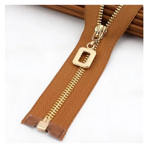 ReißVerschluss 3Pcs 3 # Metall Reißverschlüsse 40/50/60/70cm Offene Auto Lock Zipper for Taschen tasche Kleidung Zip Reparatur Kit DIY Nähen Zubehör FüR Jacken, Taschen(ZA117-BrownGold,60CM_NO3-3PCS) von ULYTMMJG