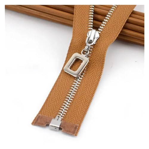 ReißVerschluss 3Pcs 3 # Metall Reißverschlüsse 40/50/60/70cm Offene Auto Lock Zipper for Taschen tasche Kleidung Zip Reparatur Kit DIY Nähen Zubehör FüR Jacken, Taschen(ZA117-BrownSilver,40CM_NO3-3PCS von ULYTMMJG