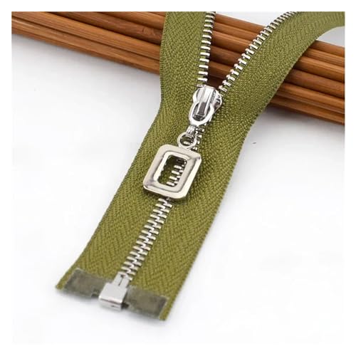 ReißVerschluss 3Pcs 3 # Metall Reißverschlüsse 40/50/60/70cm Offene Auto Lock Zipper for Taschen tasche Kleidung Zip Reparatur Kit DIY Nähen Zubehör FüR Jacken, Taschen(ZA117-GreenSilve,60CM_NO3-3PCS) von ULYTMMJG