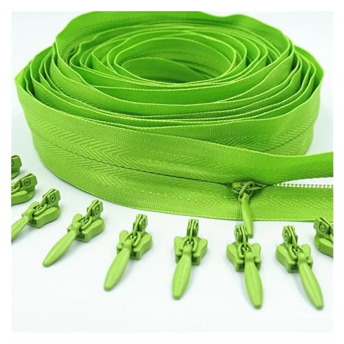 ULYTMMJG ReißVerschluss 3# 5/10/20 Meter mit 10/20/30 Schieber unsichtbarer Nylon-Reißverschluss for Kleidung, Handtaschen, 20 Farben FüR Jacken, Taschen(Green,20 Meters 30 Slider_3#) von ULYTMMJG