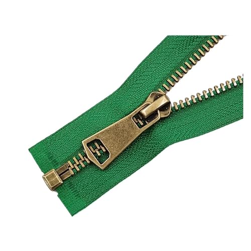 ULYTMMJG ReißVerschluss 5# Bunte Open-End Auto Lock Kupfer Metall Reißverschluss DIY Handwerk for Kleidung Tasche Kleidungsstück Nähen Schuhe Taschen FüR Jacken, Taschen(Green,30cm) von ULYTMMJG