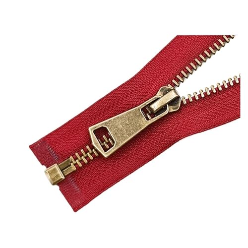 ULYTMMJG ReißVerschluss 5# Bunte Open-End Auto Lock Kupfer Metall Reißverschluss DIY Handwerk for Kleidung Tasche Kleidungsstück Nähen Schuhe Taschen FüR Jacken, Taschen(Wine Red,30cm) von ULYTMMJG