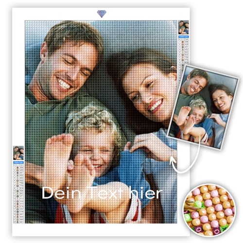 UM UPMALL 5D Diamond Painting Eigenes Foto – Diamond Painting mit eigenem Foto Text Personalisiert, Benutzerdefinierte Geschenke mit Diamantmalerei, Set für Erwachsene Home Decor 30x30cm von UM UPMALL