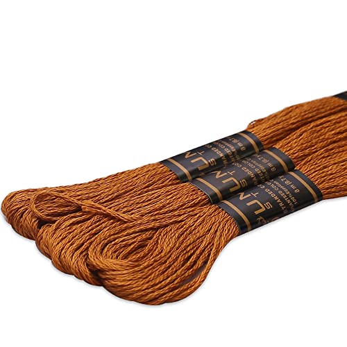 UMC STAG 3 Stück Premium Stickgarn | 100% ägyptische Baumwolle Premium Knäuel | Kreuzstich Sticktwist | Oeko TEX zertifizierte Baumwolle (Hellbraun 310) von UMC STAG