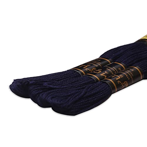 UMC STAG 3er Pack Premium Stickgarn | 100% ägyptische Baumwolle Premium Knäuel | Kreuzstich Sticktwist | Oeko TEX zertifizierte Stranded Cotton (Dark Navy Blue 127) von UMC STAG