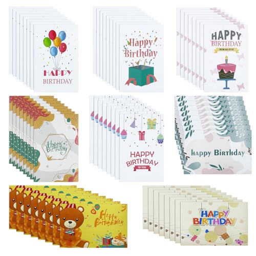 UMCHU 64 Blatt Happy Birthday Klappkarten,Geburtstagskarten,kreative Geschenkkarten,Glückwunschkarten,Geeignet für Geburtstagsfeiern(8 Stile) von UMCHU