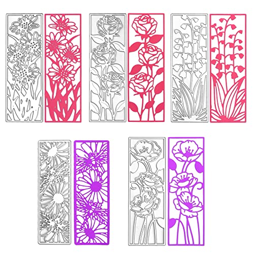 5 Pcs Stanzschablone Set, Blumen Stanzschablonen Kartenherstellung, Metall Stanzformen für Stanzmaschine, 3D Prägeschablonen für DIY Grußkarte Einladung Umschlag Scrapbooking Lesezeichen von UMILKI