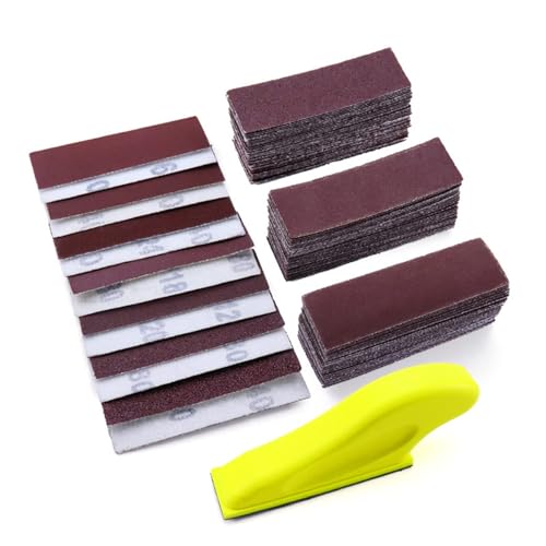 121 PCS Schleifpapier Set, Schleifpapier mit Schleifklotz Set Körnung von 60 bis 5000 Nass und Trocken für Holzmöbel, Auto, Stein, Lack, Metall, Glas von UMLIPOT