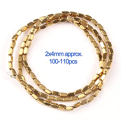 AAA + Gold Farbe Holding Silber Hämatit Perlen Natürliche Runde Stein Eimer Separator Lose Perle Für Schmuck Herstellung DIY Armband-Form 28 Säule von UNDERZY