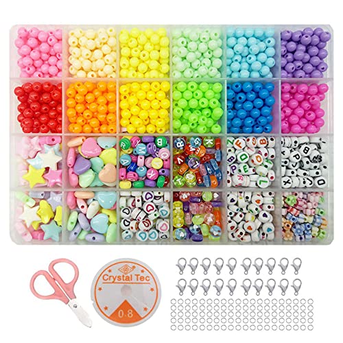 Buchstaben Perlen 24 Gitter Handgemachter Perlenanzug Für Kinder Diy Tragen Perlen Lose Perlen Mädchen Geflochtenes Armband-4 von UNDERZY