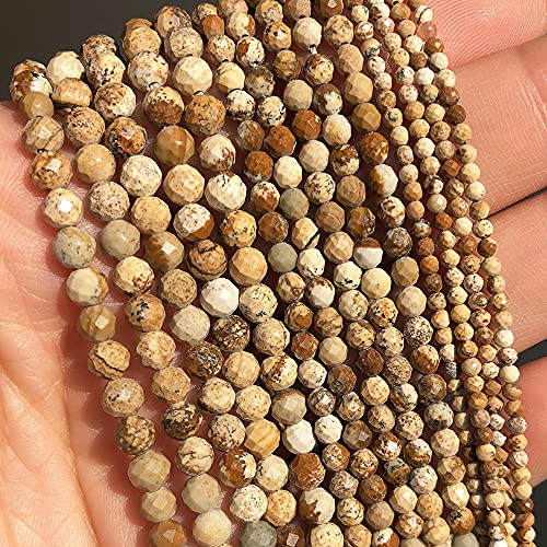 Gesicht des natürlichen turmalin runde steinperlen lose spacer perle für schmuck herstellung diy zubehör armband-Bild Jasper._3mm (ca. 110 stücke) von UNDERZY