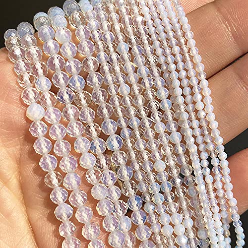 Gesicht des natürlichen turmalin runde steinperlen lose spacer perle für schmuck herstellung diy zubehör armband-Weiß Opal_2mm (ca. 170 stücke) von UNDERZY