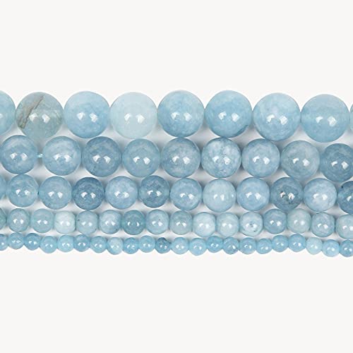 Natürliche Steinperlen Aqua Chalcedon Lose Runde Perle, um Schmuck Armbänder herzustellen, Armbänder Nähen DIY Zubehör 4-12mm-H7373._12mm ca. 30 stücke von UNDERZY